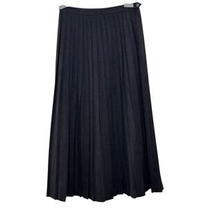 Vtg Louis Boston for Women Gray Wool Size 10 Pleated Midi Skirt Made in USA